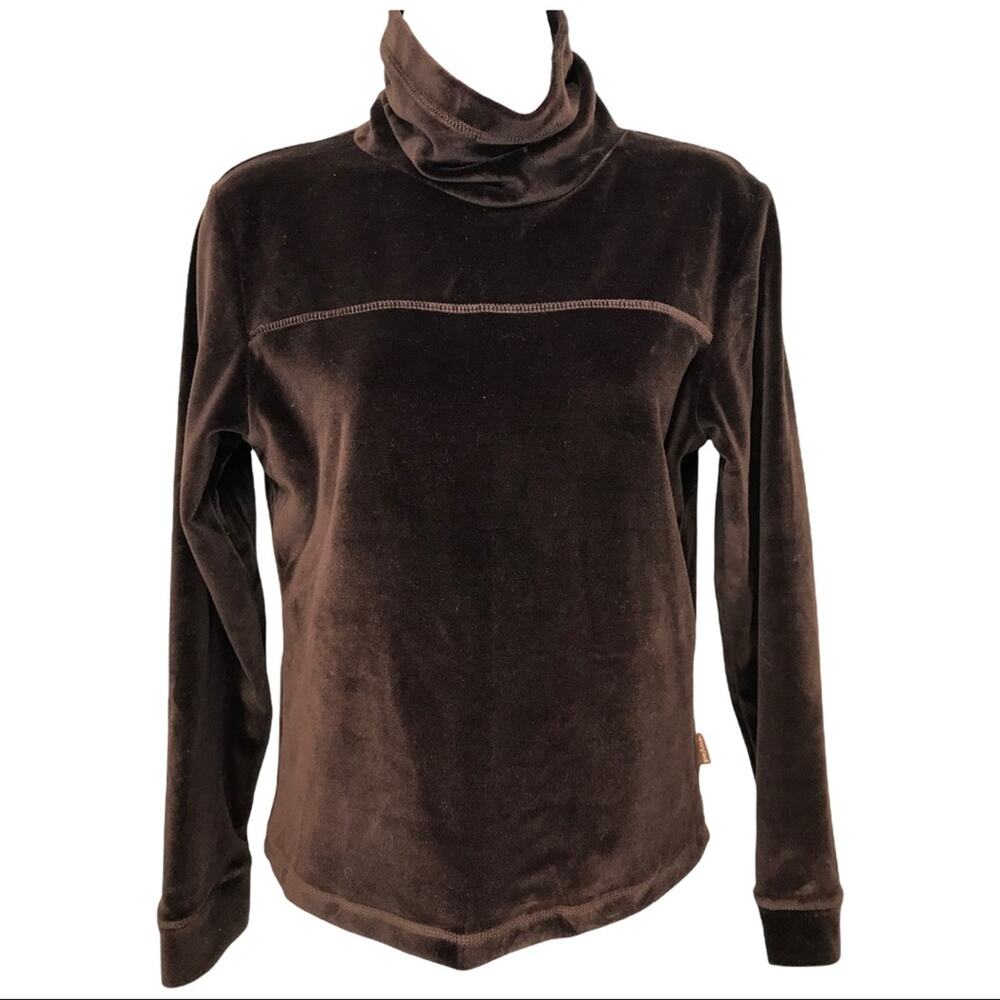 Prana Breathe Vintage Velvet Cowlneck pullover sweater long sleeves